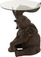 J-Line tafel Olifant - polyresin/glas - donkerbruin