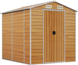 vidaXL - Tuinschuur - 191x215x198 - cm - gegalvaniseerd - staal - lichtbruin