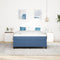 vidaXL - Boxspring - Bed - Blauw - 140x200 - cm - Velours - Stof