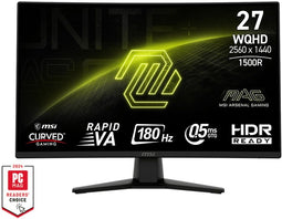 MSI MAG 274CQF - Monitor 27" - 2560x1440 Quad HD - 180Hz - Gebogen - Zwart