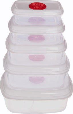 Magnetron dozen set van 5 - vriesbestendig - met verluchtingsgaatjes - 5 stuks - vershouddoos