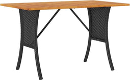vidaXL - Tuinbank - 3-zits - met - kussens - & - tafel - poly - rattan - zwart