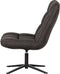 WOOOD Dirkje Draaifauteuil - Leerlook - Zwart - 101x70x85