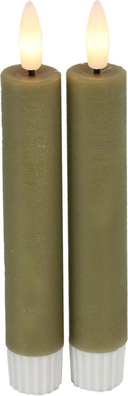 Countryfield Led dinerkaarsen - 15 cm - afstandsbediening - beige (2 stuks)