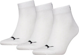 Puma - Unisex Quarter Plain Enkelsokken - Gerecycled materiaal - Wit (3-pack)