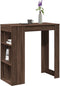 vidaXL - Bartafel - met - rekken - 102x50x103,5 - cm - bewerkt - hout - bruin - eiken