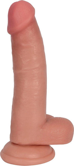 8 Inch Dong with Balls - Beige