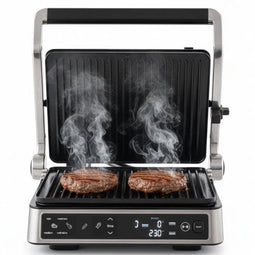 Safecourt Kitchen Contactgrill - Paninigrill - 2200W PFAS-vrij - Vaatwasserbestendig - Zwart
