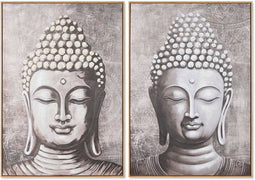 Schilderij Home ESPRIT Boeddha Orientaals 70 x 3,5 x 100 cm (2 Stuks)