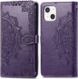 iMoshion Hoesje Geschikt voor iPhone 13 Hoesje Met Pasjeshouder - iMoshion Mandala Bookcase - Paars