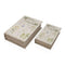 Decoratieve Doos Versa Canvas Hout MDF Blommor