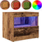 vidaXL - Nachtkastje - met - LED-verlichting - Oud - Hout - 50x40x45 - cm