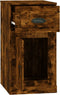 vidaXL - Bijzetkast - met - lade - 40x50x75 - cm - bewerkt - hout - gerookt - eikenkleur