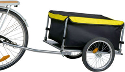 Dunlop Fietskar - Fietsaanhanger - Opvouwbaar met Reflectoren en Verstelbare Regenhoes - Geel