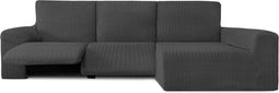 Hoes voor chaise longue met lange armleuning rechts Eysa JAZ Donker grijs 180 x 120 x 360 cm