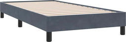 vidaXL - Bedframe - zonder - matras - 80x220 - cm - fluweel - donkergrijs