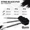 KOTO Sting Black PVD - Steeltip dartpijlen - 90% tungsten 25 gram met grip en dartwallet (3 stuks)