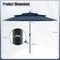 Coast Parasol - 3-laagse terrasparasol met solar LED - Ø313 x 248 cm - Donkerblauw