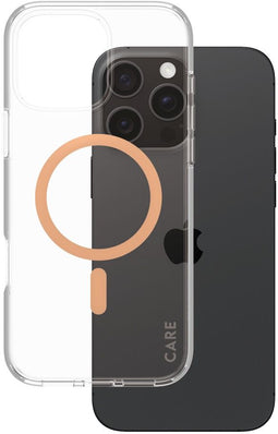 PanzerGlass CARE by PG Peachy MagS iPhone16 - Soft case - Krasbestendig Schokbestendig - Transparant