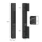 SoBuy Hoge Smalle Badkamerkast - Verstelbare Planken - Zwart - 20 x 20 x 180 cm