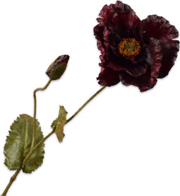 Silk-ka Kunstbloem-Zijden Bloem Klaproos Bordeau-Rood 67 cm Voordeelaanbod Per 2 Stuks