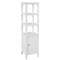 SoBuy FRG205-W - Hoge Badkamerkast - 3 Vakken 1 Deur - Wit - 40x150x33 cm