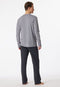 Schiesser Heren Pyjama - Lange broek - Serafinokraag met knoopsluiting - Antraciet