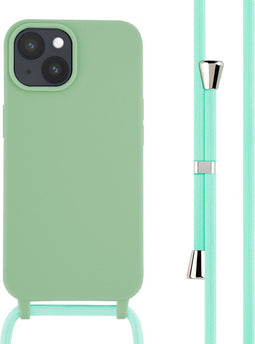 imoshion Hoesje Geschikt voor iPhone 15 Hoesje Met Koord - imoshion Siliconen hoesje met koord - Groen