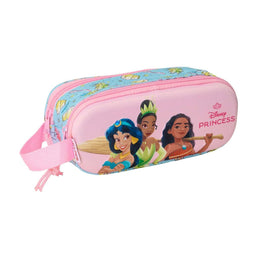 Pennenetui met 2 vakken Frozen Roze Hemelsblauw 21 x 8 x 6 cm 3D