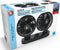 All Ride Auto Ventilator 12V - Dubbele Ventilator - Aansluiting Sigarettenaansteker Auto - Incl. 2 Houders met Plakstrip voor Dashboard - Kunststof - Zwart