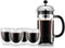 French press koffiezetapparaat - BODUM - CHAMBORD SET - 8 kopjes 1,0 l + 4 dubbelwandige PAVINA glazen 25 cl