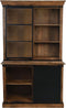 Vitrinekast - 125x48x210 - Naturel/zwart - Mangohout/ijzer
