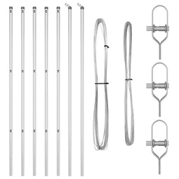 vidaXL - Hekpalen - 7 - stuks - Ø32 - mm - 170 - cm - Gegalvaniseerd - Staal