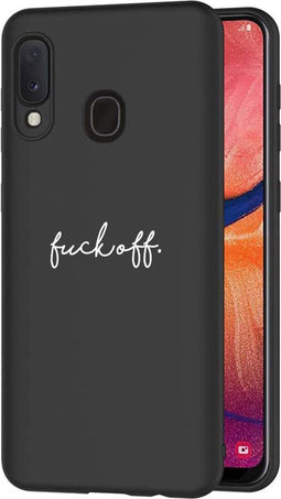 imoshion Hoesje Geschikt voor Samsung Galaxy A20e Hoesje Siliconen - imoshion Design hoesje - Zwart / Fuck Off