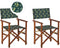CINE - Tuinstoel set van 2 - Donkergroen - Polyester