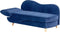 MERI II - Chaise longue - Blauw - Linkerzijde - Fluweel