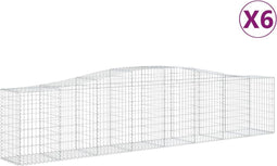 vidaXL - Schanskorven - 6 - st - gewelfd - 400x50x80/100 - cm - gegalvaniseerd - ijzer