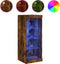 vidaXL - Dressoir - met - LED-verlichting - 41x37x100 - cm - gerookt - eikenkleurig