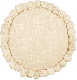 In The Mood Collection - Pom pon Sierkussen - H10 x Ø40 cm - Katoen - Off white