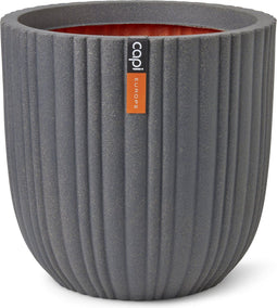 Capi Europe - Bloempot bol Tube NL - 35x34 - Donkergrijs - Opening Ø29 - Voor binnen en buiten - Levenslang garantie - Breukbestendig - 100% Recyclebaar - KDGT932