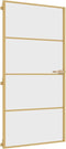 vidaXL - Binnendeur - smal - 102,5x201,5 - cm - gehard - glas - en - aluminium - goud