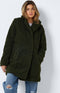 NOISY MAY NMGABI L/S JACKET - Dames Teddy Jas - Halflang met drukknoop - Donkergroen - Maat S