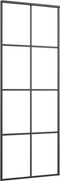 vidaXL - Schuifdeur - met - beslag - 76x205 - cm - ESG-glas - en - aluminium