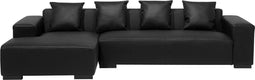 LUNGO - Hoekbank - Zwart - Rechterzijde - 285 cm - Leer