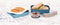 Amuse Lunchbox 3-in-1 - Brooddoos - met Rekker en Sauspotje - Microgolfoven Veilig - Vaatwasser en Diepvries Bestendig - Blauw