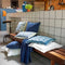 Dutch Decor MIMI - Kussenhoes van katoen 30x50 cm - Provincial Blue - blauw en wit - met rits