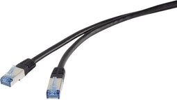 Renkforce RF-4673690 RJ45 Netwerkkabel, patchkabel CAT 6A S/FTP 5.00 m Zwart UV-bestendig 1 stuk(s)