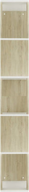 vidaXL - Boekenkast/kamerscherm - 45x24x159 - cm - wit - en - sonoma - eikenkleurig