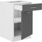 Keukenonderkast - 1 deur 1 lade - Grijs decor - L 50 x D 60 x H 86 cm - PREGO