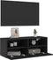 vidaXL - Tv-wandmeubel - 80x30x30 - cm - bewerkt - hout - zwart